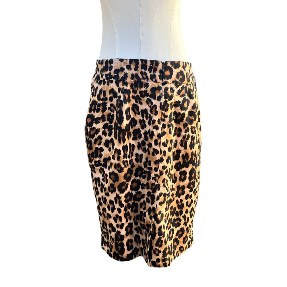 Charter Club Size 8P Womens Animal Print Cotton Blend Short Pencil Skirt - Picture 3 of 7